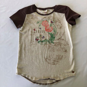 MATILDA JANE tee cream/brown EUC size 12 Girls